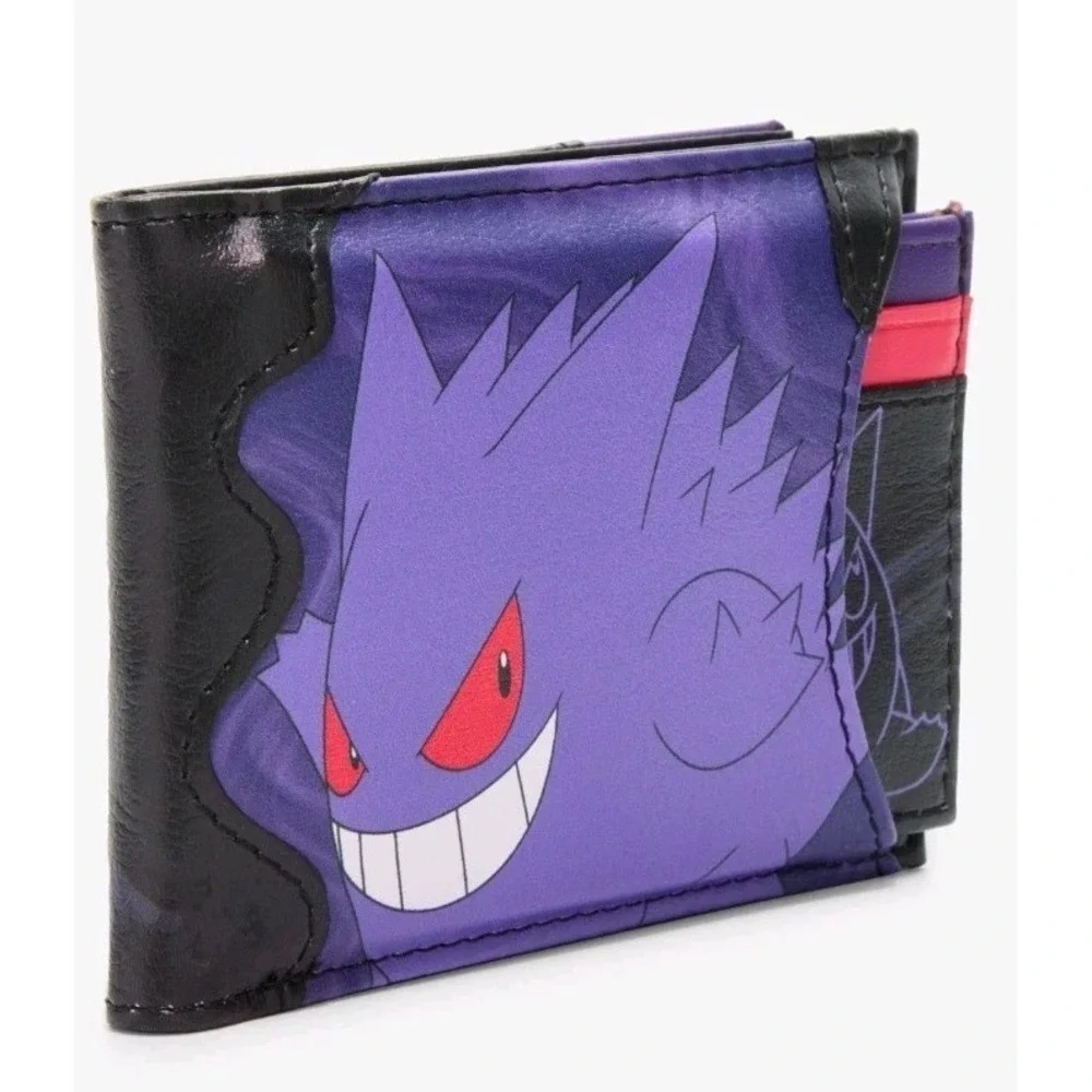 Pokémon Gengar Pokedex #0094 Bifold Wallet & Cardholder Purple NEW